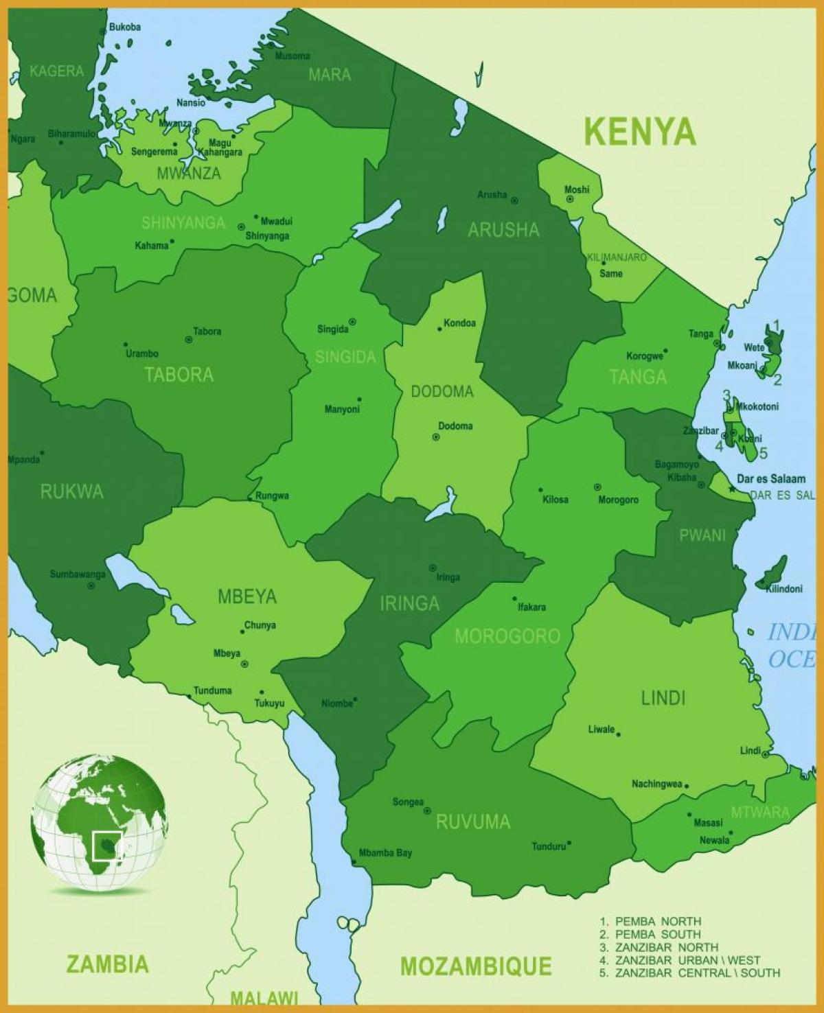 Mapa de vegetação da tanzânia