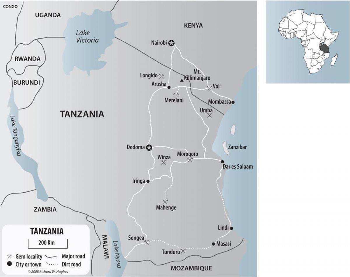 Mapa da tanzânia minas de ouro