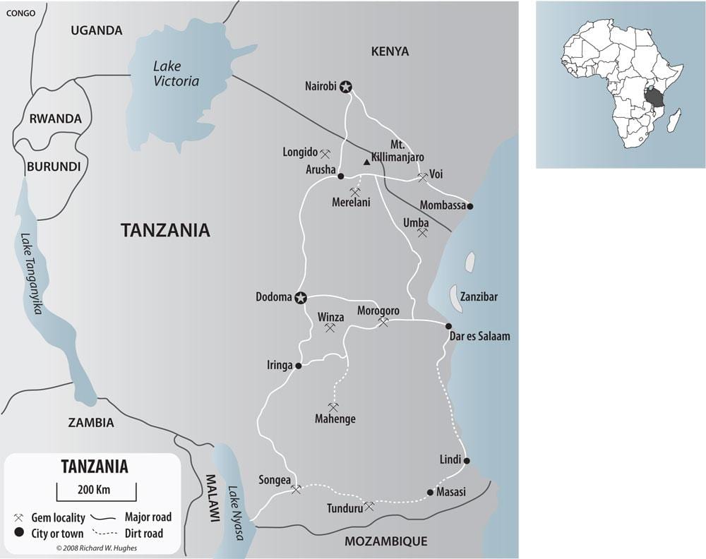 Mapa da tanzânia minas de ouro