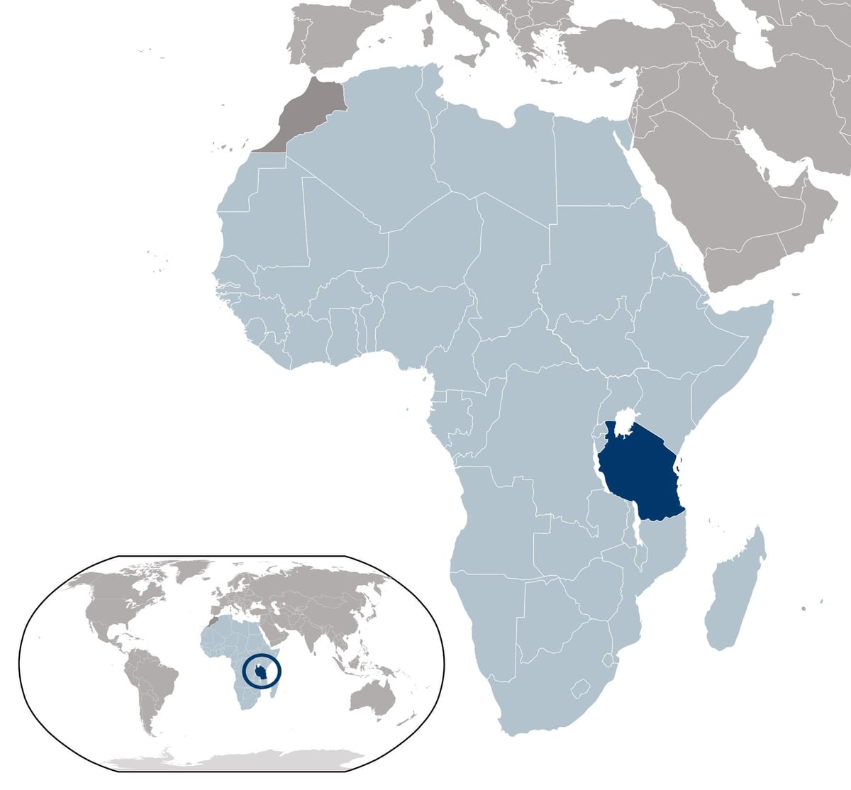 tanzânia mapa de localização