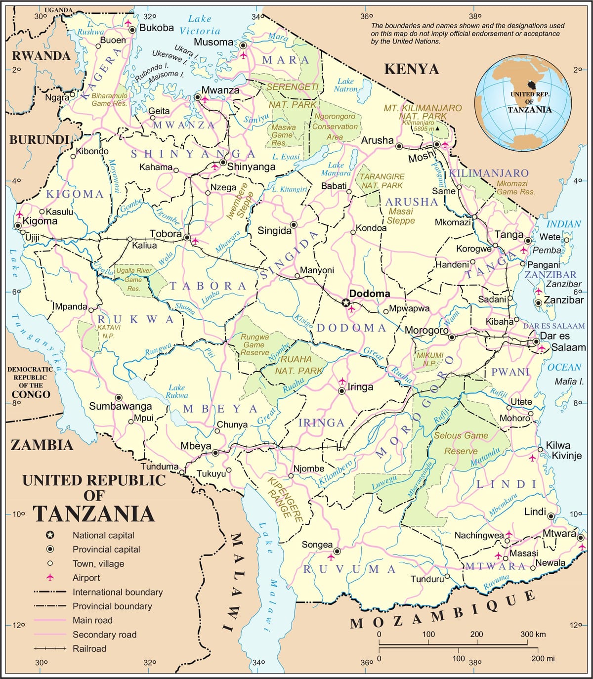 Mapa da tanzânia rio