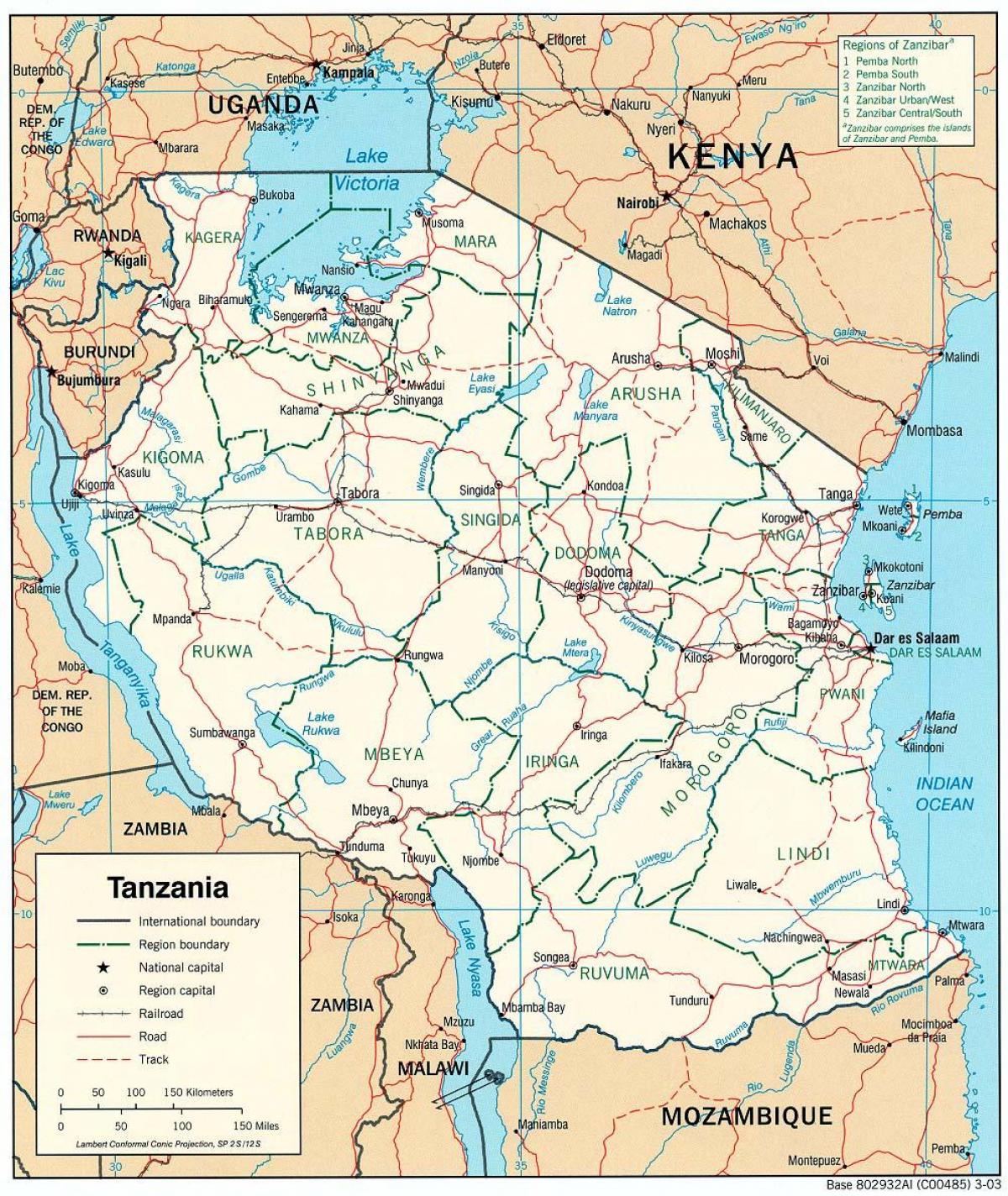 mapa da tanzânia com cidades