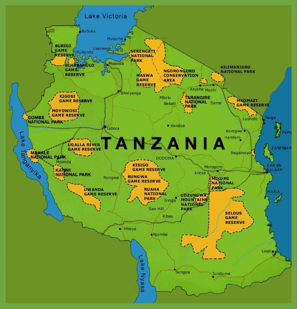 um mapa da tanzânia