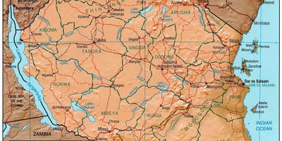 Mapa da tanzânia, mostrando o histórico de sites
