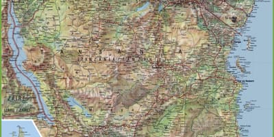 Mapa detalhado da tanzânia