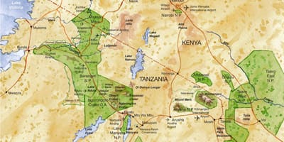 Mapa do norte da tanzânia