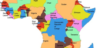 Mapa da áfrica mostrando tanzânia
