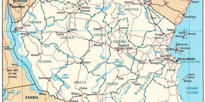 Mapa da tanzânia com cidades