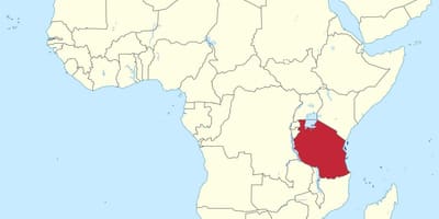 Tanzânia no mapa da áfrica