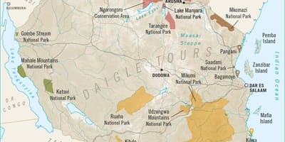 Mapa da tanzânia jogo de reservas