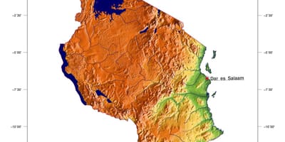 Mapa da tanzânia elevação