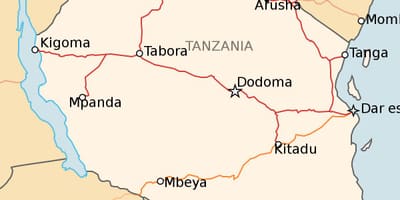 Mapa da tanzânia ferroviária