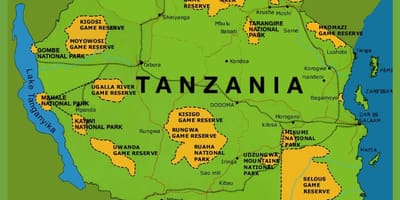 Um mapa da tanzânia