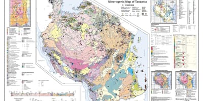 Geologia e minerais mapa da tanzânia