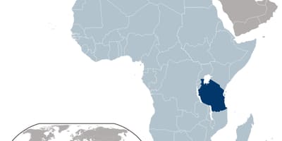 Tanzânia mapa de localização