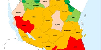 Tanzânia densidade populacional mapa