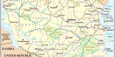 Mapa da tanzânia rio