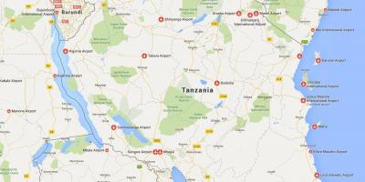 Mapa da tanzânia aeroportos 