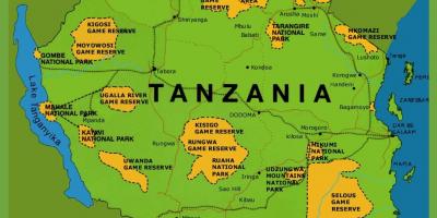 Tanzânia mapa de rede de estradas